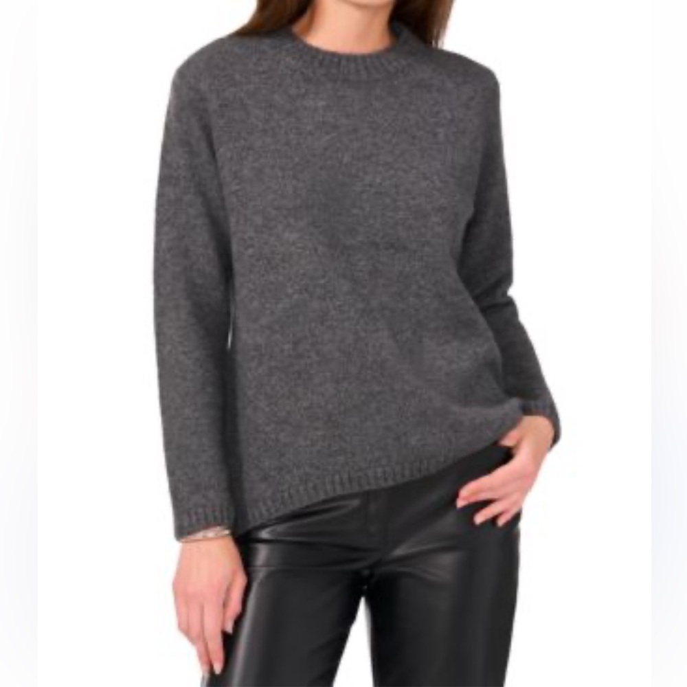 BROOKS BROTHERS Gray Knit Crew Neck Sweater